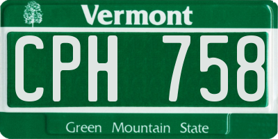 VT license plate CPH758
