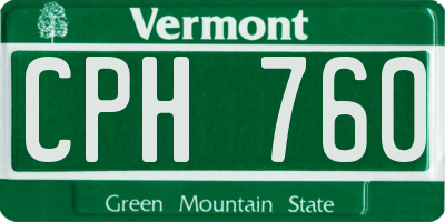 VT license plate CPH760