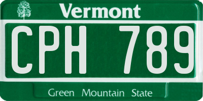 VT license plate CPH789