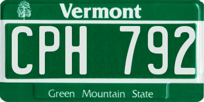 VT license plate CPH792