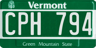 VT license plate CPH794