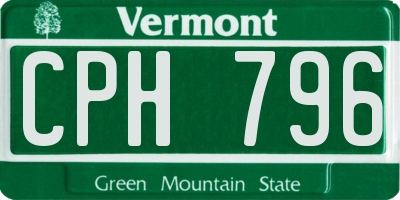 VT license plate CPH796