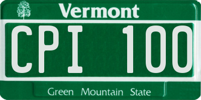VT license plate CPI100
