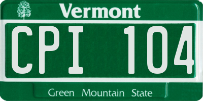 VT license plate CPI104