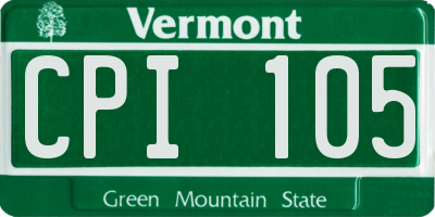 VT license plate CPI105