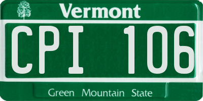 VT license plate CPI106