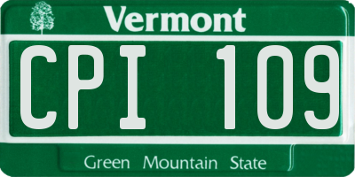 VT license plate CPI109