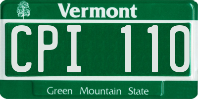 VT license plate CPI110