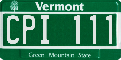 VT license plate CPI111