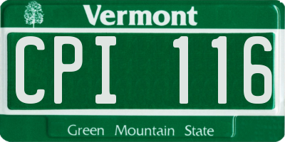 VT license plate CPI116