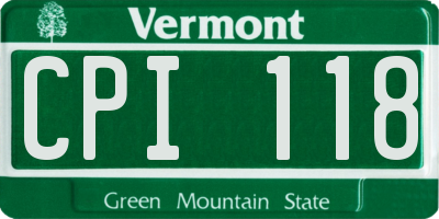 VT license plate CPI118