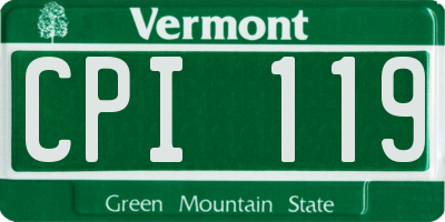 VT license plate CPI119