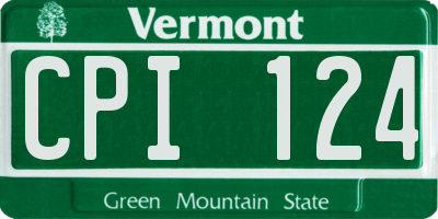 VT license plate CPI124