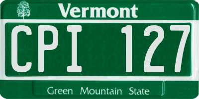 VT license plate CPI127