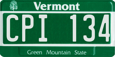 VT license plate CPI134
