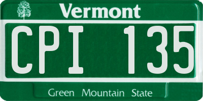 VT license plate CPI135