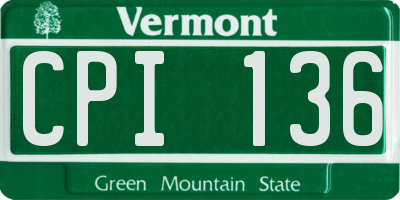 VT license plate CPI136