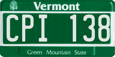 VT license plate CPI138