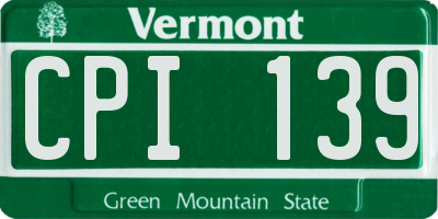 VT license plate CPI139