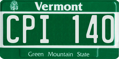 VT license plate CPI140