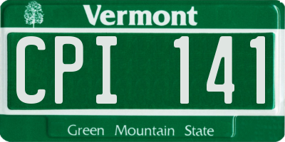 VT license plate CPI141