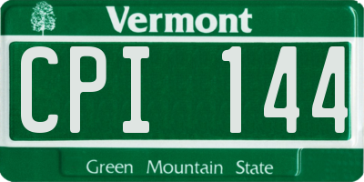 VT license plate CPI144