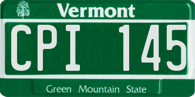 VT license plate CPI145