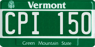 VT license plate CPI150