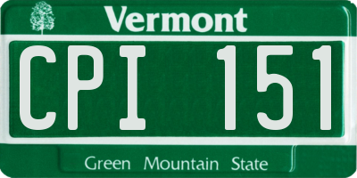VT license plate CPI151