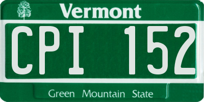VT license plate CPI152
