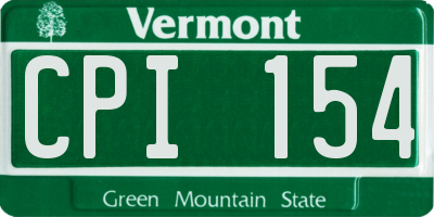 VT license plate CPI154