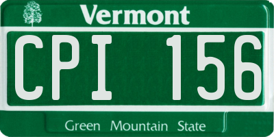 VT license plate CPI156