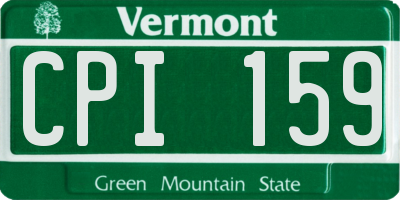 VT license plate CPI159