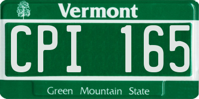 VT license plate CPI165