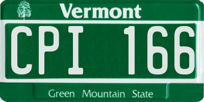 VT license plate CPI166