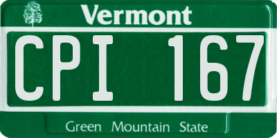 VT license plate CPI167