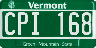 VT license plate CPI168