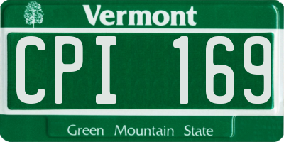 VT license plate CPI169