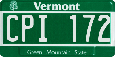 VT license plate CPI172