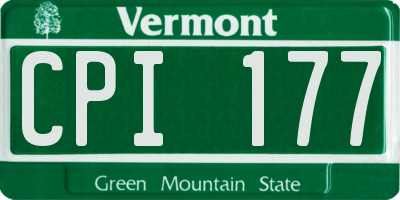 VT license plate CPI177