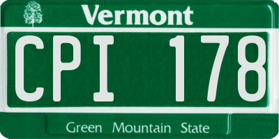 VT license plate CPI178