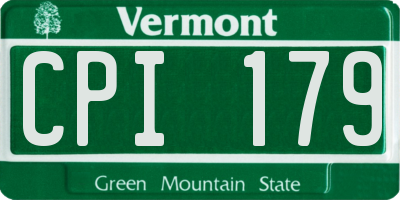 VT license plate CPI179