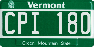 VT license plate CPI180