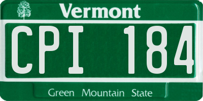 VT license plate CPI184