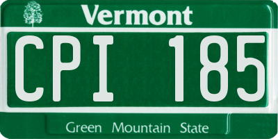 VT license plate CPI185