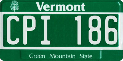 VT license plate CPI186