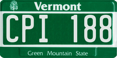 VT license plate CPI188