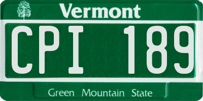 VT license plate CPI189