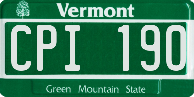 VT license plate CPI190