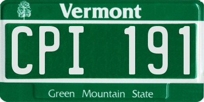 VT license plate CPI191